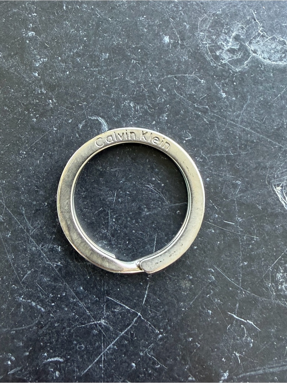 Calvin Klein Silver Round Split Key Ring